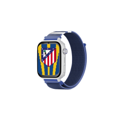 Montre connectée Savefamily Savewatch Plus pour enfants, édition Atlético de Madrid, avec GPS et appels - Bracelet en tissu bleu