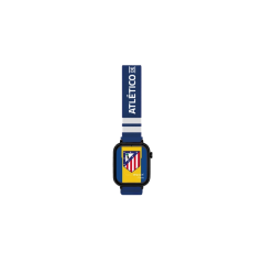 Montre connectée Savefamily Savewatch Plus pour enfants, édition Atlético de Madrid, avec GPS et appels - Bracelet en tissu bleu