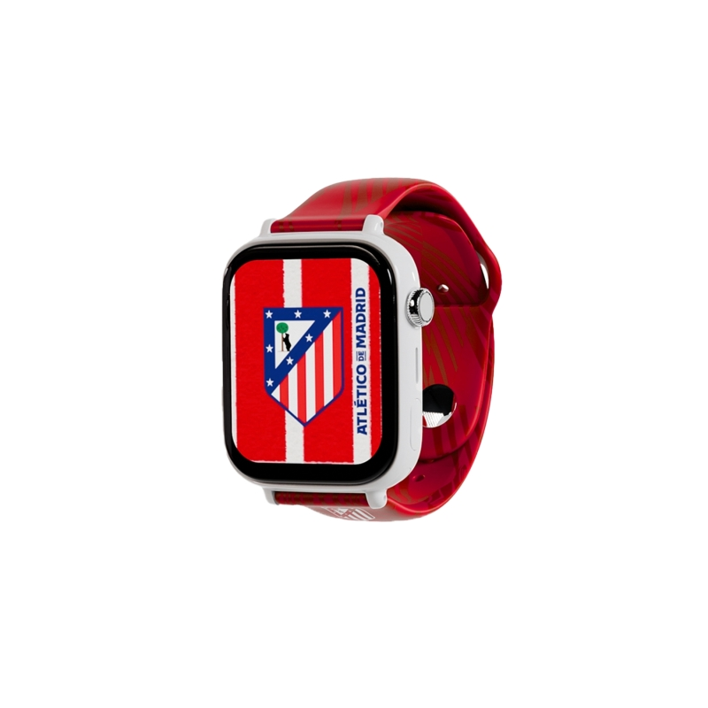 Montre connectée Savefamily Savewatch Plus pour enfants, édition Atlético de Madrid, avec GPS et appels - Bracelet en silicone