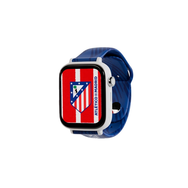 Montre connectée Savefamily Savewatch Plus pour enfants, édition Atlético de Madrid, avec GPS et appels - Bracelet en silicone