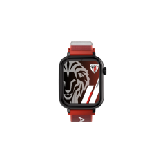 Montre connectée Savefamily Savewatch Plus Athletic Club Edition pour enfants avec GPS et appels - Bracelet en tissu rouge