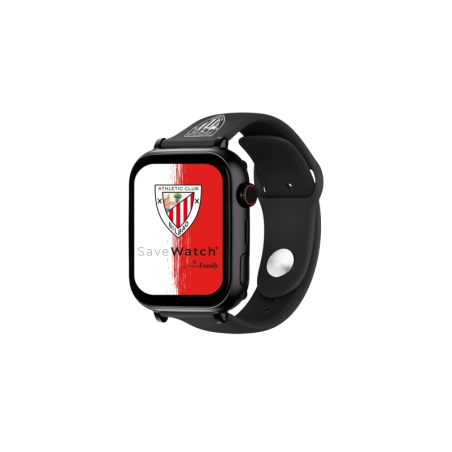 Montre connectée Savefamily Savewatch Plus Athletic Club Edition pour enfants avec GPS et appels - Bracelet en silicone noir