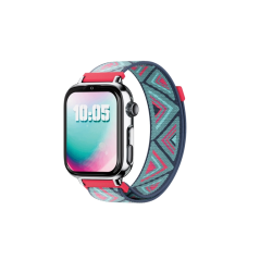 Montre connectée Savefamily SaveWatch Plus 2 pour enfants - Écran AMOLED - Boîtier argenté - Bracelet en tissu Tribeca