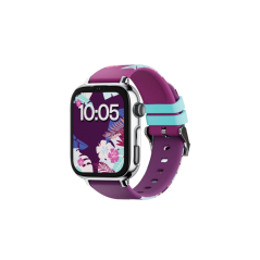 Montre connectée Savefamily SaveWatch Plus 2 pour enfants - Écran AMOLED - Boîtier argenté - Bracelet en silicone Maui