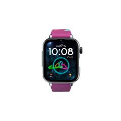 Montre connectée Savefamily SaveWatch Plus 2 pour enfants - Écran AMOLED - Boîtier argenté - Bracelet en silicone Maui
