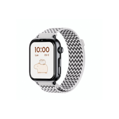 Montre connectée Savefamily SaveWatch Plus 2 pour enfants - Écran AMOLED - Boîtier noir - Bracelet en tissu zigzag