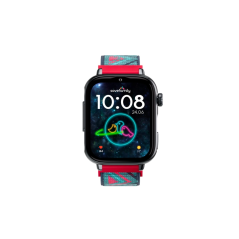 Montre connectée Savefamily SaveWatch Plus 2 pour enfants - Écran AMOLED - Boîtier noir - Bracelet en tissu Tribeca