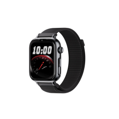 Montre connectée Savefamily SaveWatch Plus 2 pour enfants - Écran AMOLED - Boîtier noir - Bracelet en tissu noir