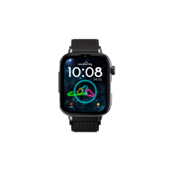 Montre connectée Savefamily SaveWatch Plus 2 pour enfants - Écran AMOLED - Boîtier noir - Bracelet en tissu noir