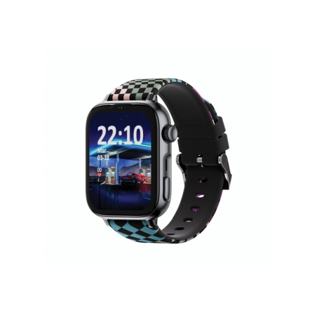 Montre connectée Savefamily SaveWatch Plus 2 pour enfants - Écran AMOLED - Boîtier noir - Bracelet en silicone