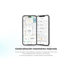 Montre connectée Savefamily SaveWatch Plus 2 pour enfants - Écran AMOLED - Boîtier blanc - Bracelet en tissu zigzag