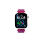 Montre connectée Savefamily SaveWatch Plus 2 pour enfants - Écran AMOLED - Boîtier blanc - Bracelet en tissu framboise