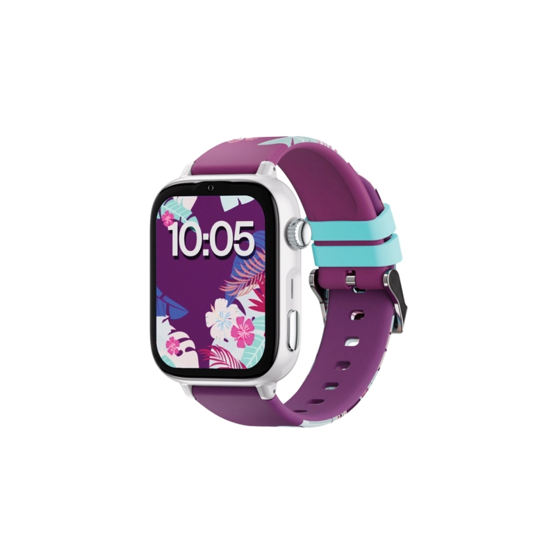 Montre connectée Savefamily SaveWatch Plus 2 pour enfants - Écran AMOLED - Boîtier blanc - Bracelet en silicone Maui