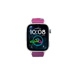 Montre connectée Savefamily SaveWatch Plus 2 pour enfants - Écran AMOLED - Boîtier blanc - Bracelet en silicone Maui