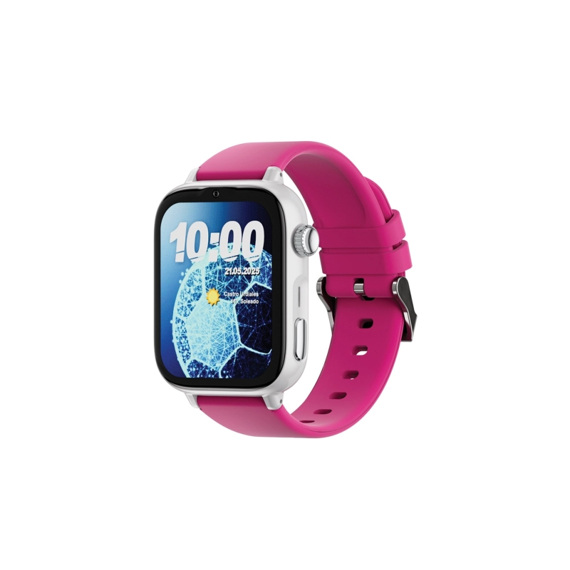 Montre connectée Savefamily SaveWatch Plus 2 pour enfants - Écran AMOLED - Boîtier blanc - Bracelet silicone Lollipop