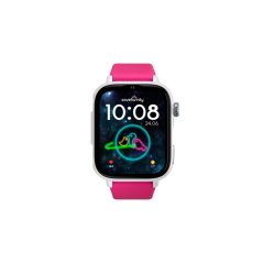 Montre connectée Savefamily SaveWatch Plus 2 pour enfants - Écran AMOLED - Boîtier blanc - Bracelet silicone Lollipop