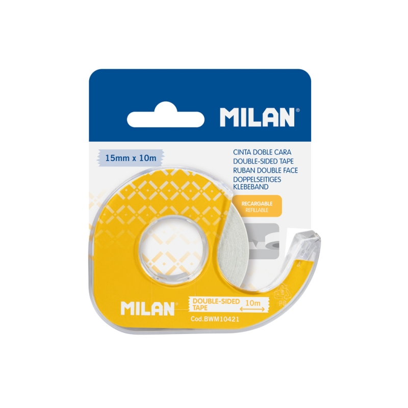 Porte-rouleau de papier toilette Milan avec ruban adhésif double face - Feuille métallique à découper - 15 mm x 10 m - Jaune