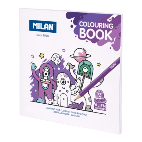 Livre de coloriage Milan Alien Invasion - Microperforé - 140 g - 21 x 21 cm - Blanc