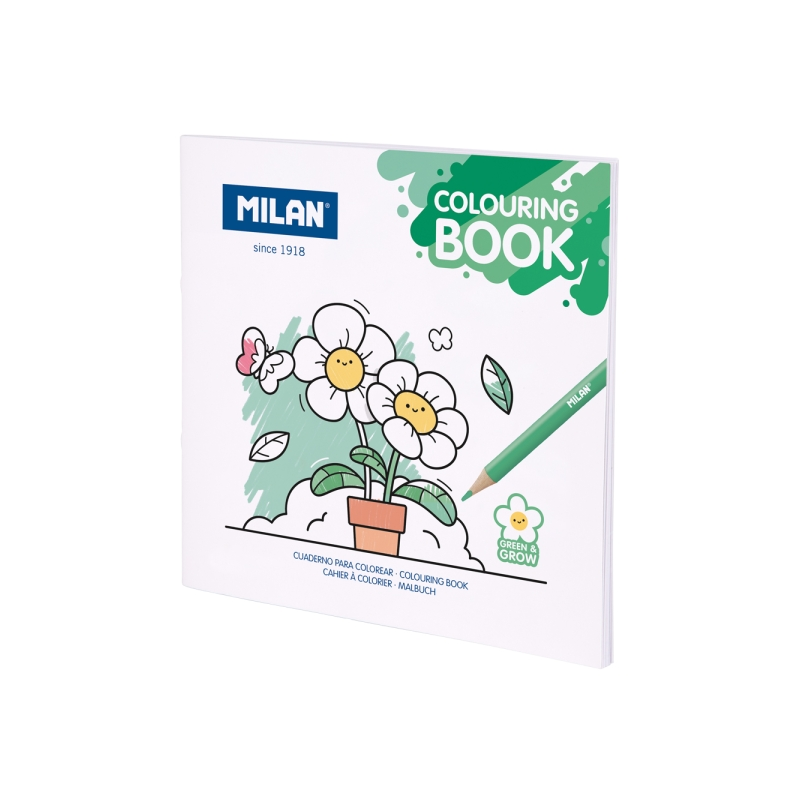 Livre de coloriage Milan Green and Grow - Microperforé - 140 g - 21 x 21 cm - Blanc