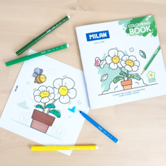 Livre de coloriage Milan Green and Grow - Microperforé - 140 g - 21 x 21 cm - Blanc