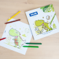 Livre de coloriage Milan Dino Land - Microperforé - 140 g - 21 x 21 cm - Blanc