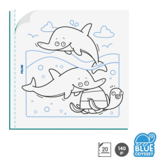 Livre de coloriage Milan Blue Odyssey - Microperforé - 140 g - 21 x 21 cm - Blanc