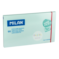 Pack de 90 notes super adhésives Milan - 76 x 127 mm - Bleu pastel