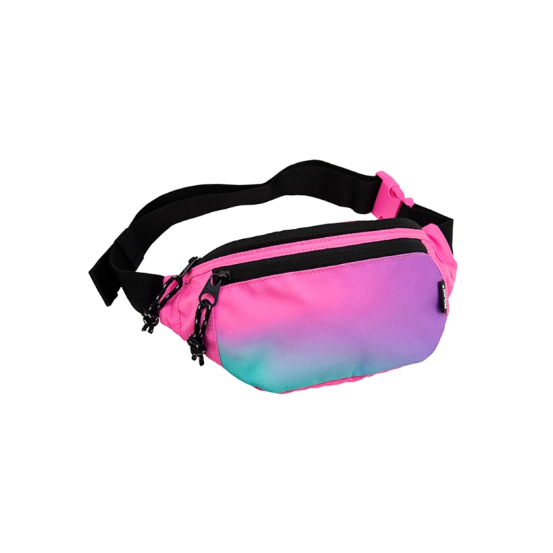 Sac banane Milan Sunset - Ajustable - Fermeture éclair avec tirette - 3 poches - Multicolore