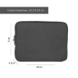 Housse Milan Shadow pour ordinateur portable jusqu'à 13" - Fermeture éclair avec tirette - Poche avant - 34,5 x 26 x 2,5 cm
