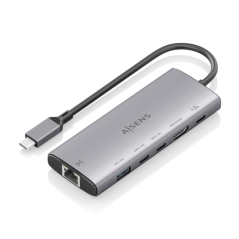 Station d'accueil USB-C Aisens 6 en 1 - USB-C vers 1xHDMI - 1xRJ45 - 1xUSB-A 10G - 2xUSB-C 10G - 1xUSB-C PD 100W - 20cm