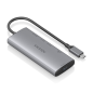 Station d'accueil USB-C Aisens 6 en 1 - USB-C vers 1xHDMI - 1xUSB-A 10G - 2xUSB-C 10G - 1xSD - 1xMicroSD - 20 cm - Couleur Gris