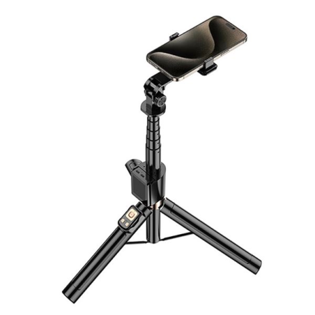 Trépied XO SS23 + Perche à selfie - Télécommande Bluetooth - LED latérales incluses - Noir