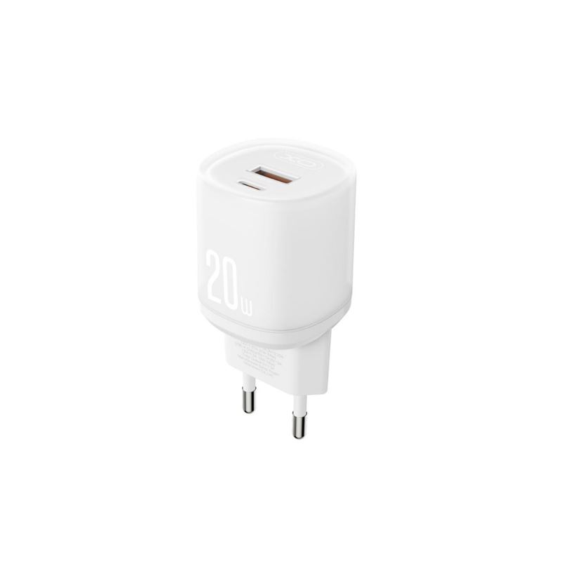 Chargeur secteur XO L144 20 W - USB-A et USB-C - PD 3.0 - Blanc