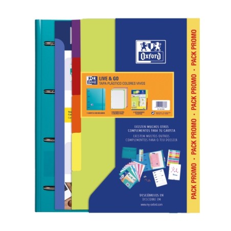 ✅ Classeur Oxford Europeanbinder Live & Go A4+ avec recharge et intercalaires - Couverture en plastique polymous en stock