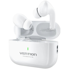 Casque Bluetooth 5.4 Vention Echo Lite E11 avec étui de chargement - True Wireless - Autonomie 6 h - Blanc