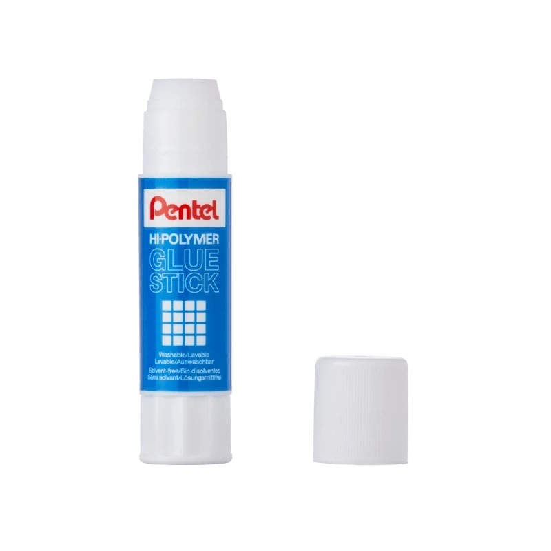 LOT de 12 Bâton de colle Pentel Hi-Polymer 25 gr - Application facile - Idéal pour le bureau, la maison et l'école - Transparent