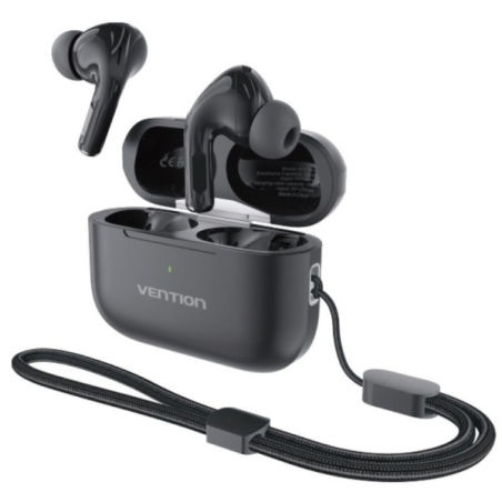 Casque Bluetooth 5.4 Vention Echo Lite E11 avec étui de chargement - True Wireless - Autonomie 6 h - Noir