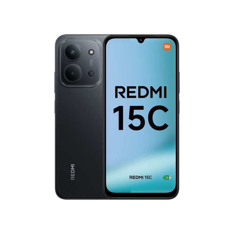 Smartphone Xiaomi Redmi 15C : écran 6,9 pouces, 4 Go, 128 Go, caméra principale 50 MP, batterie 6 000 mAh, noir