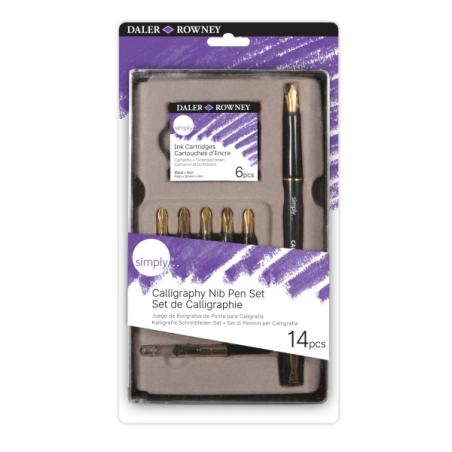 Ensemble de calligraphie Daler-Rowney, 14 pièces