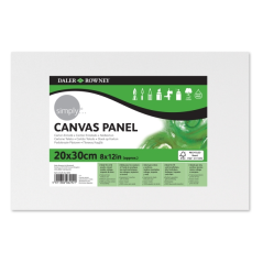 Toile cartonnée Daler Rowney Simply - 250 g - 20 x 30 cm - Triple apprêt - Grain moyen - 100 % coton sans acide - 250 g - Blanc
