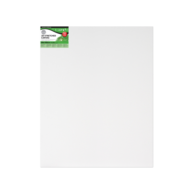 Toile tendue Daler Rowney Simply 3D - 60 x 100 cm - Triple apprêt - Grain moyen - 100 % coton sans acide - 250 g - Blanc