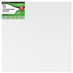 Toile tendue Daler Rowney Simply 3D - 60 x 60 cm - Triple apprêt - Grain moyen - 100 % coton sans acide - 250 g - Blanc