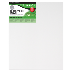Toile tendue Daler Rowney Simply 3D - 40 x 50 cm - Triple apprêt - Grain moyen - 100 % coton sans acide - 250 g - Blanc