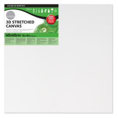 Toile tendue Daler Rowney Simply 3D - 40 x 40 cm - Triple apprêt - Grain moyen - 100 % coton sans acide - 250 g - Blanc
