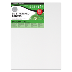 Toile tendue 3D Daler Rowney Simply - 30 x 40 cm - Triple apprêt - Grain moyen - 100 % coton sans acide - 250 g - Blanc