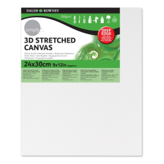 Toile tendue Daler Rowney Simply 3D - 24 x 30 cm - Triple apprêt - Grain moyen - 100 % coton sans acide - 250 g - Blanc
