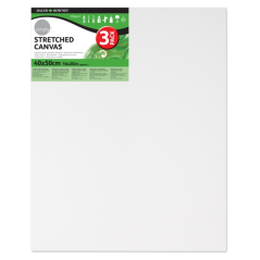 Lot de 3 cadres pour toile tendue Daler Rowney - 40 x 50 cm - Triple apprêt - Grain moyen - 100 % coton sans acide - 250 g