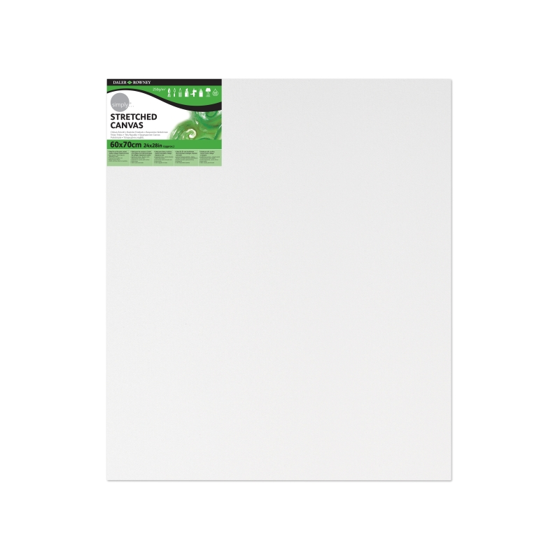 Toile tendue Daler Rowney - 60 x 70 cm - Triple apprêt - Grain moyen - 100 % coton sans acide - 250 g - Blanc
