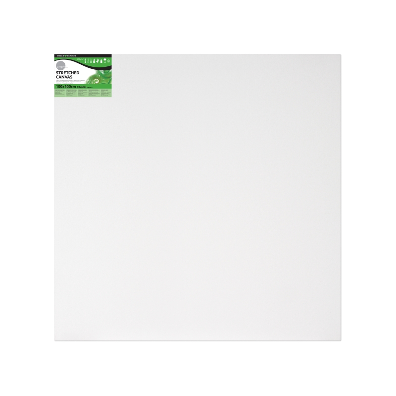 Toile tendue Daler Rowney - 100 x 100 cm - Triple apprêt - Grain moyen - 100 % coton sans acide - 250 g - Blanc