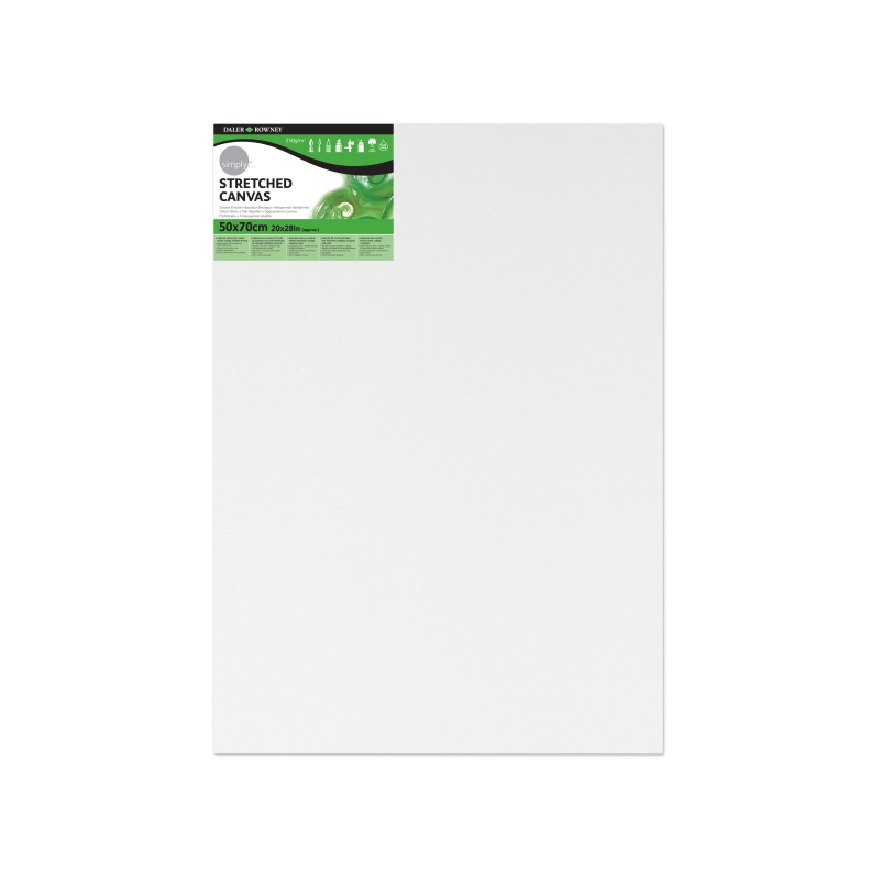 Toile tendue Daler Rowney - 50 x 70 cm - Triple apprêt - Grain moyen - 100 % coton sans acide - 250 g - Blanc